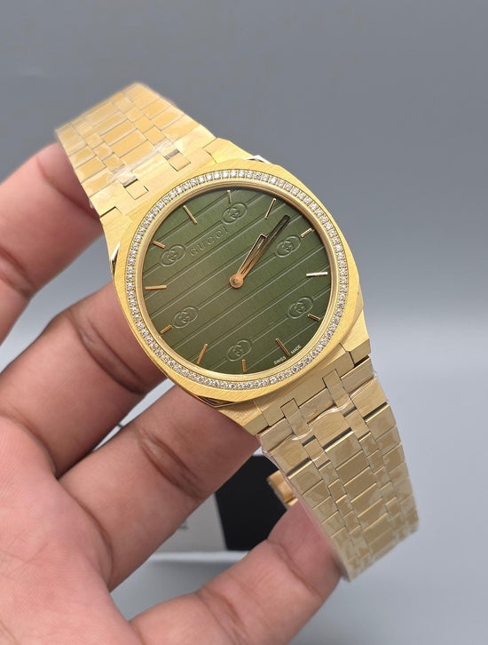 Gucci 25H Olive Green GG Dial Super Clone Master Copy